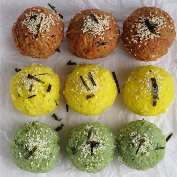 Bola Nasi Warna-Warni Isi Tuna